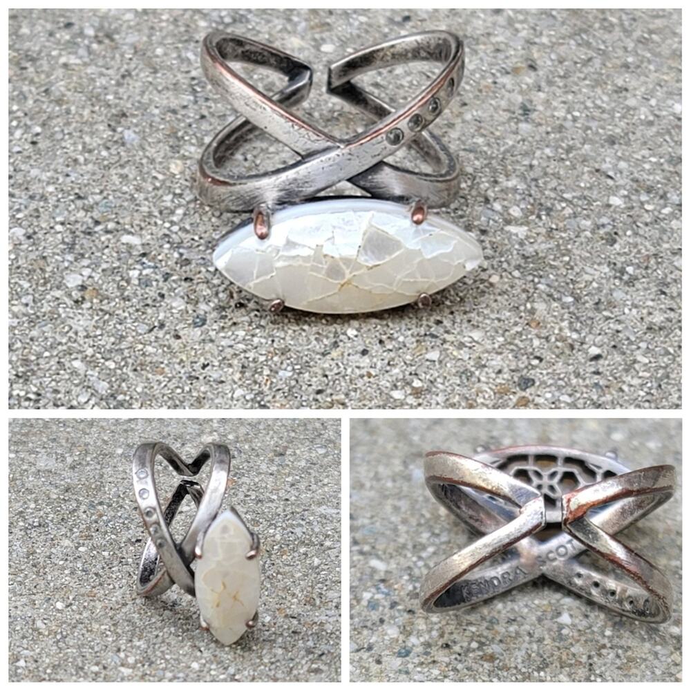 Kendra Scott Rosemary Mother Of Pearl Criss Cross Ring